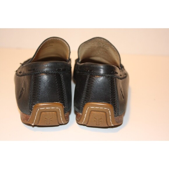 FRYE Black Lewis Venetian Leather Loafers Driving Moccasins Men's sz 9.5 - Picture 5 of 8